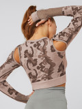 Camouflage Paint Sports Top Round Neck Fashion Ideas