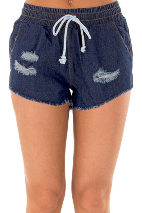 Wash Distressed Ripped Denim Shorts Jeans