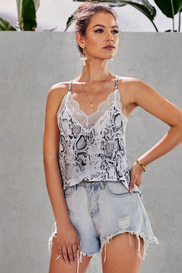 Different Style Bites Lace Tank Top