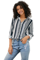 Women's Multicolor Patchwork Striped Shirt