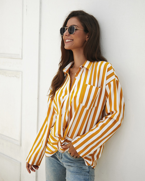 Two-Colour Striped Full Sleeve Shirt