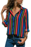 Women's Multicolor Patchwork Striped Shirt