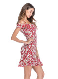 Plus Size Dresses Suspenders Floral High Waisted Summer For Women