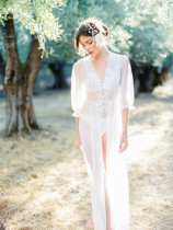 White long beach wedding dress