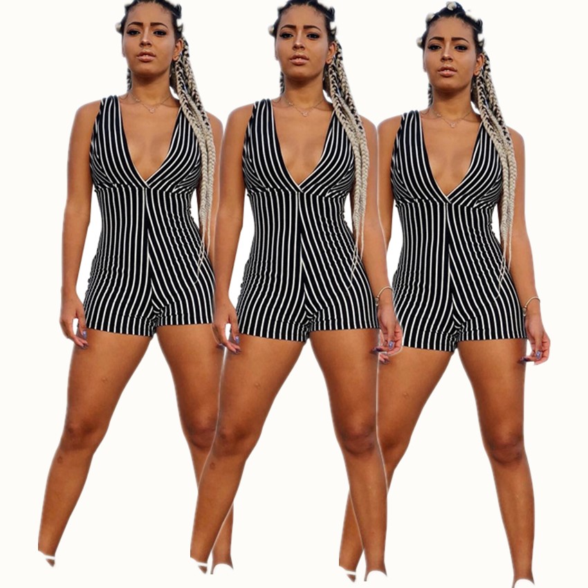 black and white striped jumpsuit