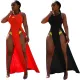 Sexy side split solid color dress