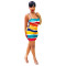 Multi-colour dress with sling and fold