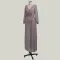Long-sleeved V-neck Perspective Point Dress