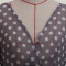 Long-sleeved V-neck Perspective Point Dress