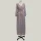 Long-sleeved V-neck Perspective Point Dress