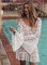 Sexy long-sleeved beach dress with round collar