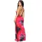 Printed tie-dyed suspender dress skirt