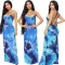 Printed tie-dyed suspender dress skirt