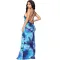 Printed tie-dyed suspender dress skirt