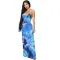 Printed tie-dyed suspender dress skirt