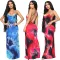 Printed tie-dyed suspender dress skirt