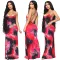 Printed tie-dyed suspender dress skirt