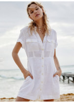 Cotton Button Beach Skirt