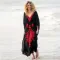 Loose embroidered robe beach blouse