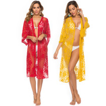 Lace water-soluble lace sunflower blouse beach blouse
