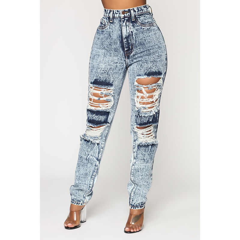 jeans with big holes in knee