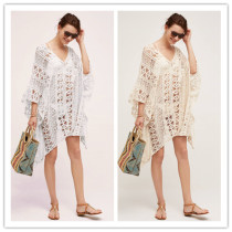 All-cotton hollow-out beach skirt