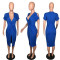 Deep V Long-sleeved Folded Open-forked Dresses