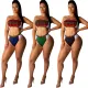 Multicolor Located Printed Swimsuit