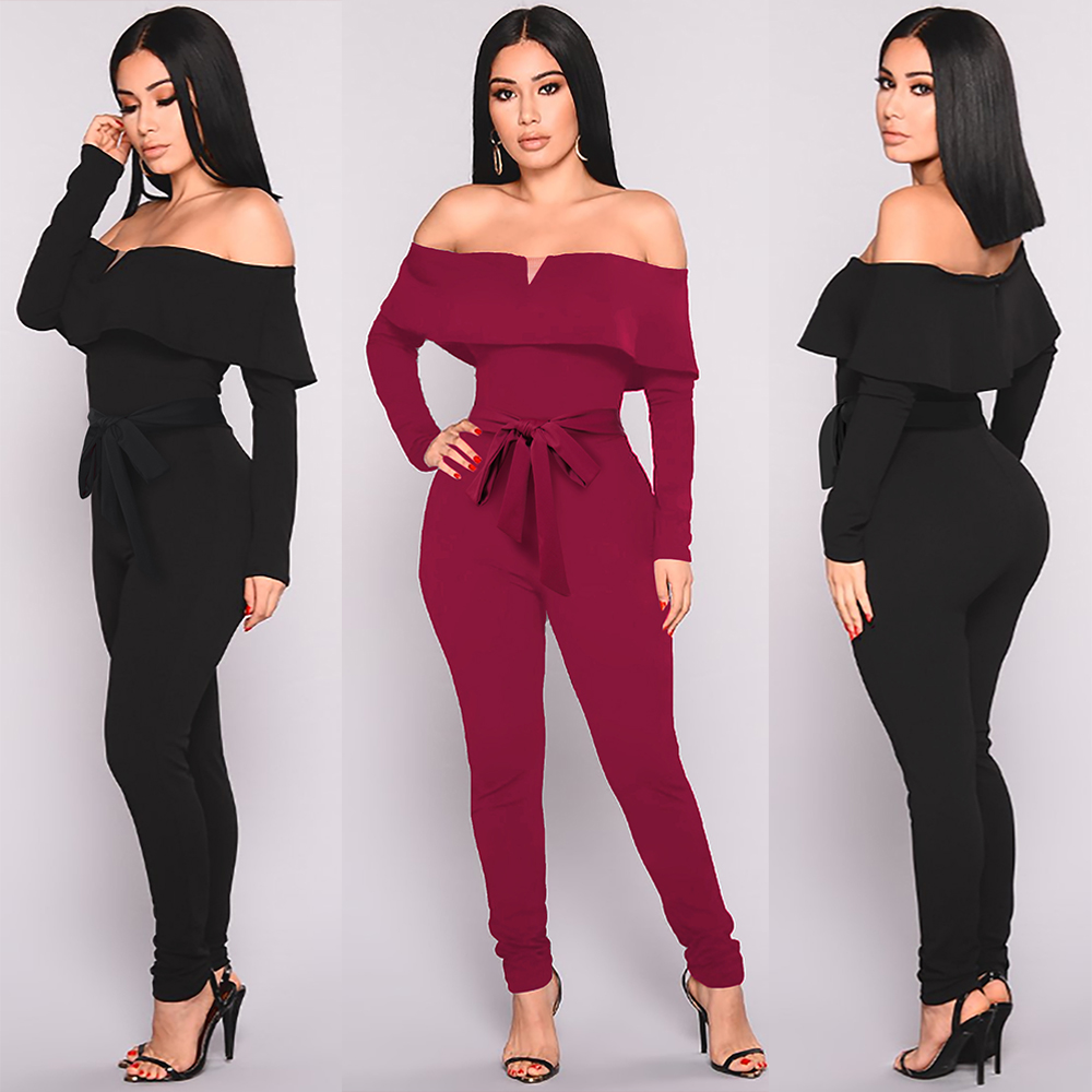 US$ 6.87 - Fashion long sleeve dinner party Jumpsuits Full dress - www ...
