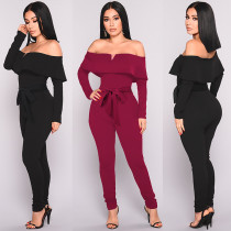 Fashion long sleeve dinner party Jumpsuits Full dress