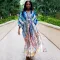 Location printed beach robe bikini blouse
