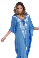 Cotton embroidered holiday gown beach skirt