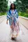 Location printed beach robe bikini blouse