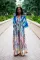 Location printed beach robe bikini blouse