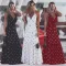 V-necklace, tie, back-up dress and long skirt