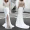 V-collar perspective evening dress