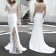 V-collar perspective evening dress