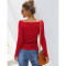 Loose knitted sweater with long sleeves with dot hollow