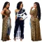 Printed sloping shoulder one-sided long sleeve sexy dress jacket