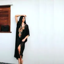 Chiffon embroidered robe bikini shirt
