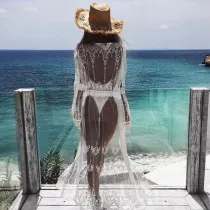 Mesh embroidery and LACE BIKINI blouse