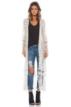 Mesh embroidered fringe blouse beach skirt