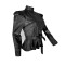 Semi-high collar long sleeve leather jacket