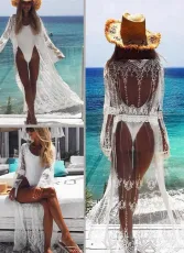 Mesh embroidery and LACE BIKINI blouse