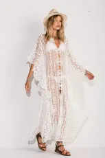 Mesh embroidered robe beach skirt sunscreen shirt