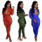 Work style solid color waistband Jumpsuit