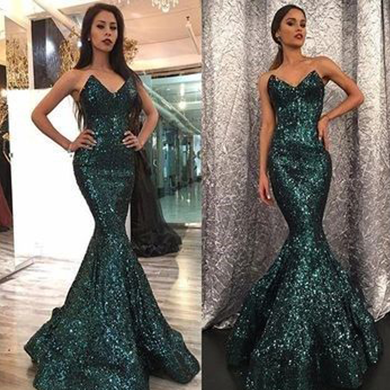 fish tail evening dress