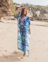 Cotton positioning printing robe sun proof shirt beach skirt