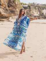 Cotton positioning printing robe sun proof shirt beach skirt