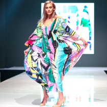 Rayon printed elastic waist robe Holiday Beach skirt
